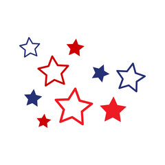 Obraz premium America flag star of 4th of July | Red and Blue Stars PNG