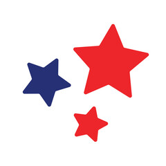 Fototapeta premium Red and Blue Stars of 4th of July