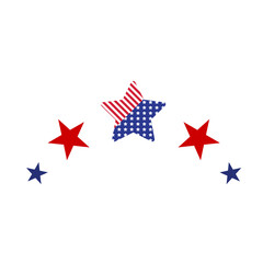 US flag star of 4th of July |  Red and blue stars