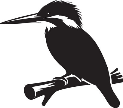 recommend clip art: Beautiful kingfisher bird flying Silhouette vector illustration isolated on a white background