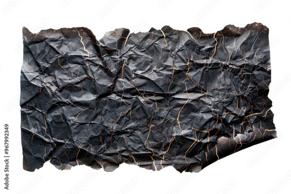 Poster A fragment of black paper with rough edges, suitable for use in illustrations or designs where a torn paper effect is needed