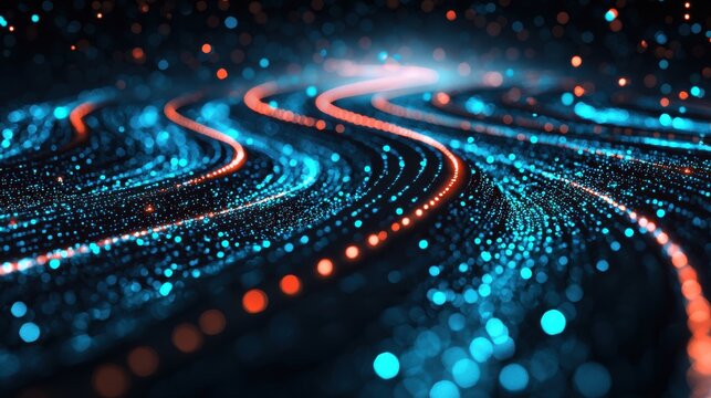 Data-Driven Pathway: A glowing pathway made of lines of data, where each segment represents a measurable milestone