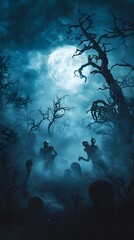 Halloween, Haunting, Witches, Ghosts, Haunted, Vampire, Cemetery, Pattern Background, Wallpaper, Cover and Screen for Smartphone, PC, Laptop, 9:16 and 16:9 Format