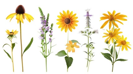 Fototapeta premium A collection of bright and vivid flowers, showcasing a variety of colors and species.