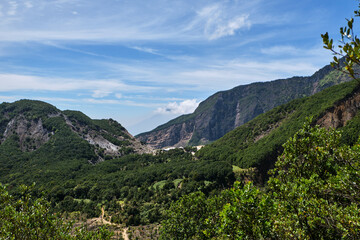 Mountain Peaks Rising Amid Verdant Forests