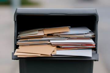 Mailbox Filled to the Brim with Letters | Overflowing Mail and Postal Service Delivery