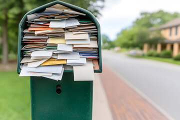 Mailbox Filled to the Brim with Letters | Overflowing Mail and Postal Service Delivery