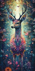 china beautiful spring a deer of nine colors