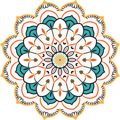 Vector hand drawn doodle mandala with ethnic ornaments.