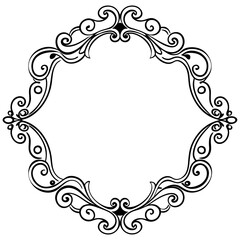 Elegant Vintage Ornamental Frame with Intricate Swirl Design
