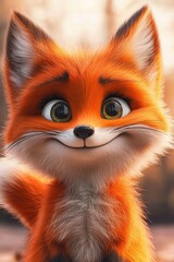 Fototapeta premium Cartoon Fox Close-Up