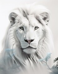 white lion head