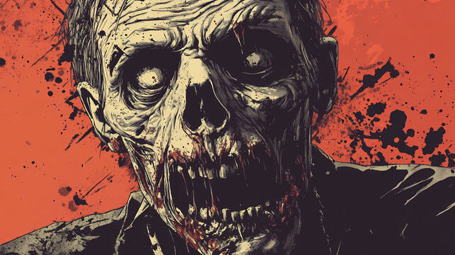 Zombie from the walking dead series. Zombie. Illustration