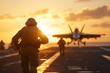 Military Aircraft Carrier Ship with Fighter Jets | Naval Power and Aerial Combat Readiness