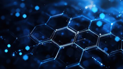 abstract hexagonal pattern in shades of blue technology and science background digital art
