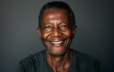 Obraz premium Portrait of a smiling elderly man with joyful expression