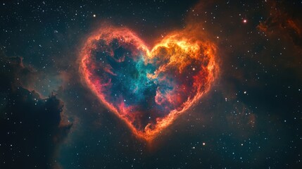 Galaxy with Heart Shaped Nebula,