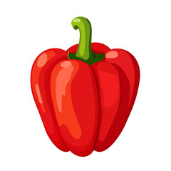 Cartoon vector-style red bell pepper on a white background