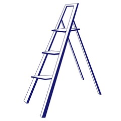 Vector icon of a metal ladder isolated on white background. Vector illustration.	
