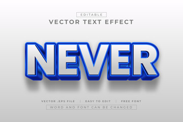 Never 3d vector editable text effect style