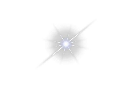 White light effect shine glow on transparent background. Rays of light png. Magic glow, Galaxy, Space overlays. Sparkle starlight with glowing rays. Flashlight effect. Silver lens flare overlays