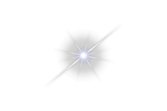 White light effect shine glow on transparent background. Rays of light png. Magic glow, Galaxy, Space overlays. Sparkle starlight with glowing rays. Flashlight effect. Silver lens flare overlays