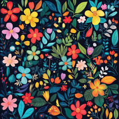 Celebrating Hispanic Heritage: A Vibrant Mexican Folk Art Floral Tapestry
