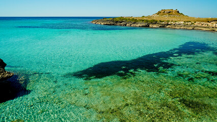 Torre Castiglione, panorama dell'omonima baia dalle acque cristalline, Salento,Lecce,Puglia,Italia