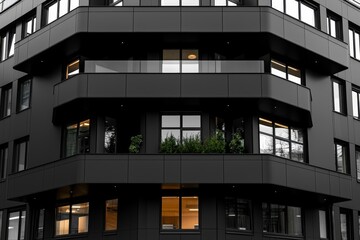 Minimalistic, black and white architectural blueprint of a modern residential building, contemporary, precision, architectural design, visual simplicity :: clean lines, abstract representation,