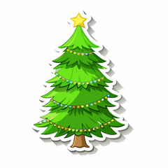 Isolated pine tree sticker design (9)