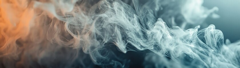 Obraz premium Abstract Swirling White Smoke on Blue Background