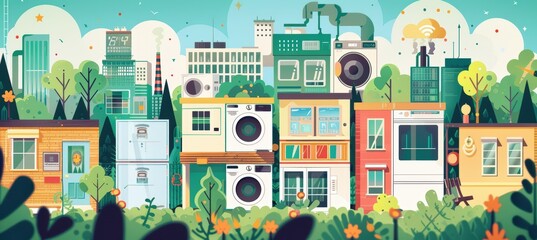 Educational Poster on Environmental Benefits of Energy-Efficient Appliances for Eco-Friendly Living