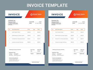 Creative, modern, unique, clean, and professional corporate company business letterhead and invoice template design