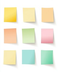 Clean and aesthetic sticky note illustration in pastel colors on a white background