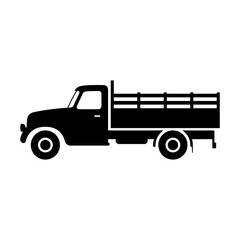 Truck icon. Black silhouette. Side view. Vector simple flat graphic illustration. Isolated object on white background. Isolate.