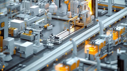 Modern Energy-Efficient Factory with Advanced Machinery and Renewable Energy Systems