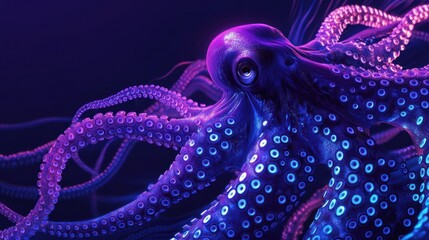 Fototapeta premium Neon Octopus