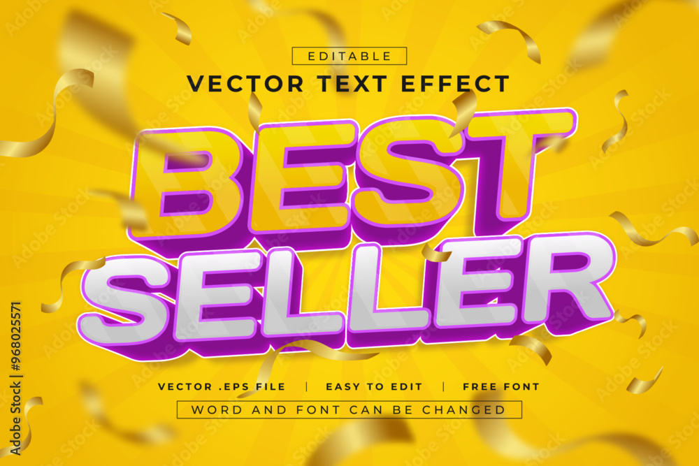 Poster Vector editable text effect best seller