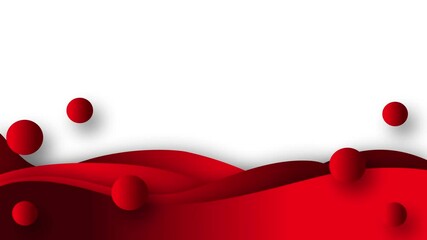 White background, red spheres, curved red shapes.