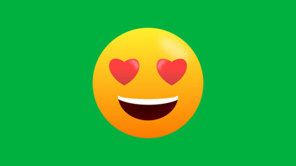heart eye facial expressions, valentine's day emoji and love with fun concept illustration.