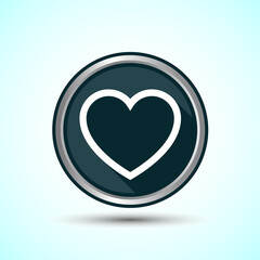 Love Icon Button Design Illustration, Heart Sign