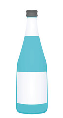 Empty glass bottle. vector illustration