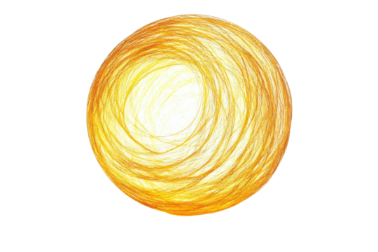 Abstract circular light swirl resembling glowing energy sphere against a transparent background. high-quality digital art illustration