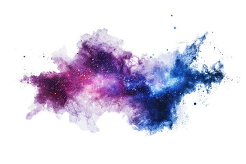 Fototapeta premium Abstract watercolor galaxy with vibrant purple and blue hues, capturing the beauty and mystery of the cosmos. Perfect for various design uses.