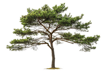 Beautiful isolated pine tree on a transparent background. showcasing lush green needles and natural details, perfect for nature and botanical themes.