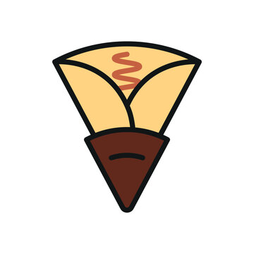 recommend clip art: Crepe food beverage icon vector basic design simple and modern concept templates