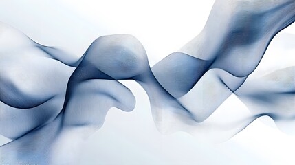 Obraz premium Abstract blue and white background vector presentation design with line waves