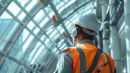 Fototapeta premium The Worker in Safety Gear
