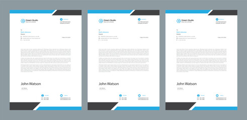 Corporate modern letterhead template in Abstract style design. Letterhead, Letter head, Simple letterhead design.