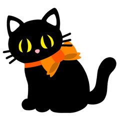 할로윈 검은 고양이 일러스트